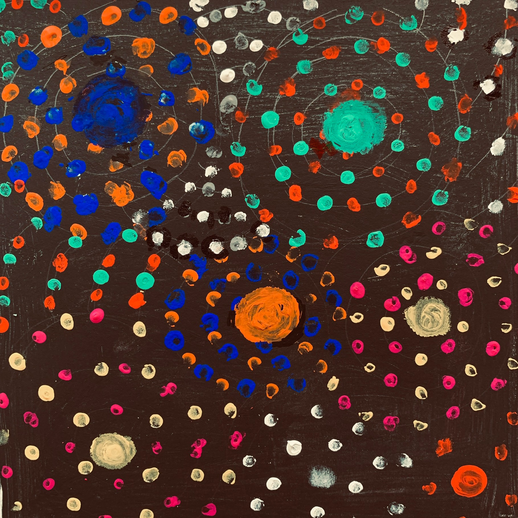 Exploring the Magic of Dot Painting with Complementary Colors