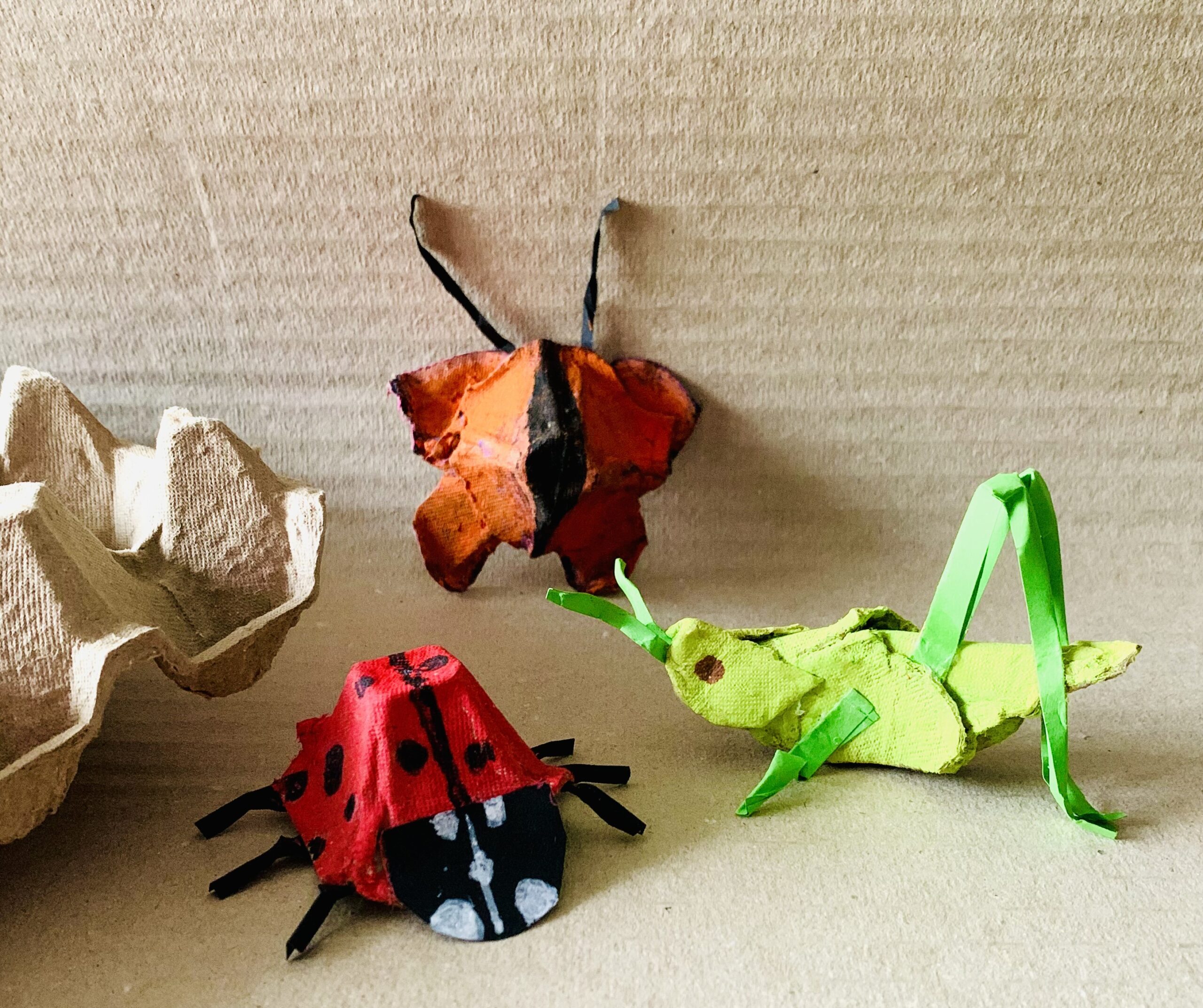Exploring the Magic of Insects with Recycled Egg Carton Sculptures