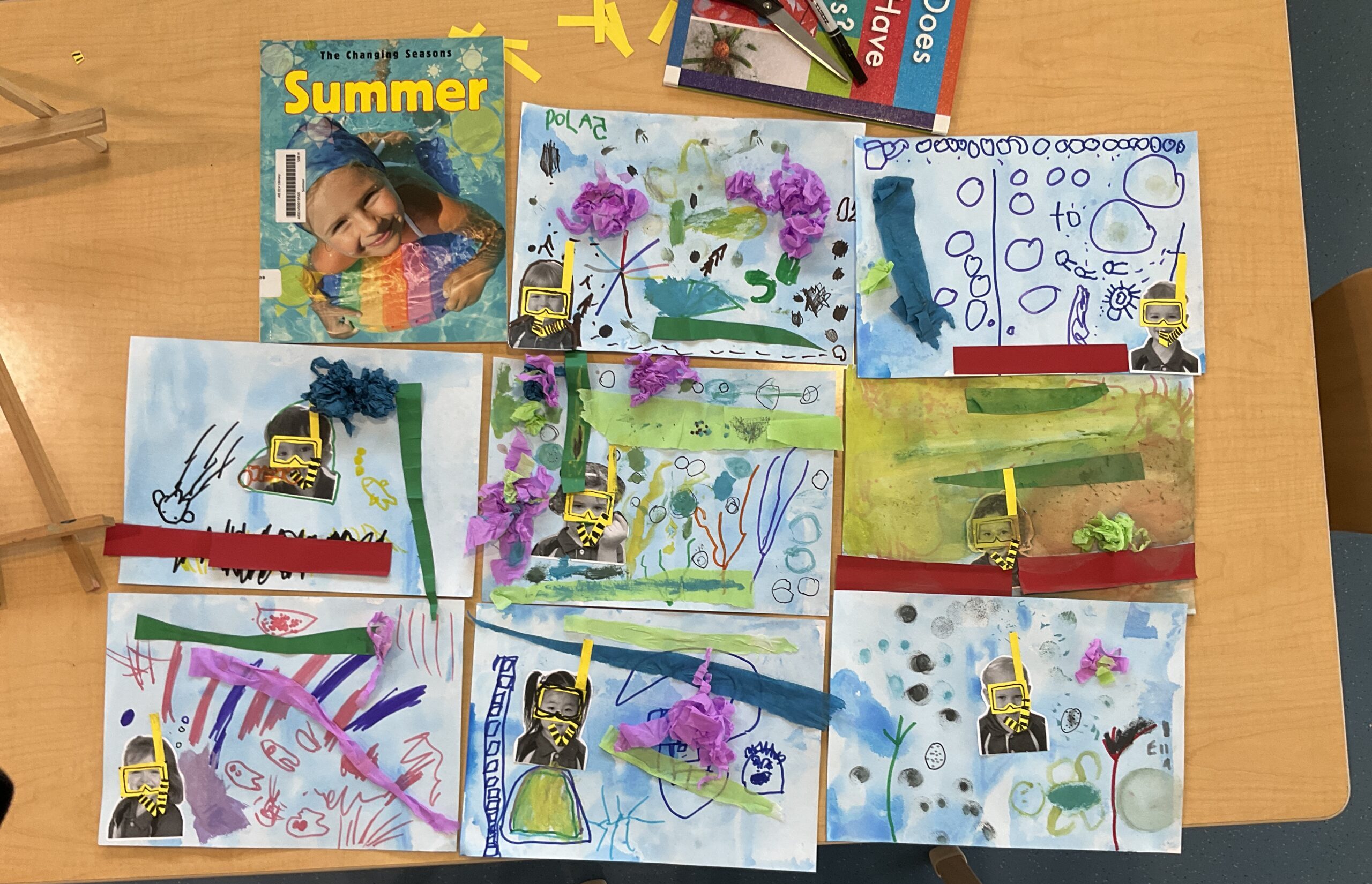 Exploring  Summer Under Water with Snorkels and Sea Life