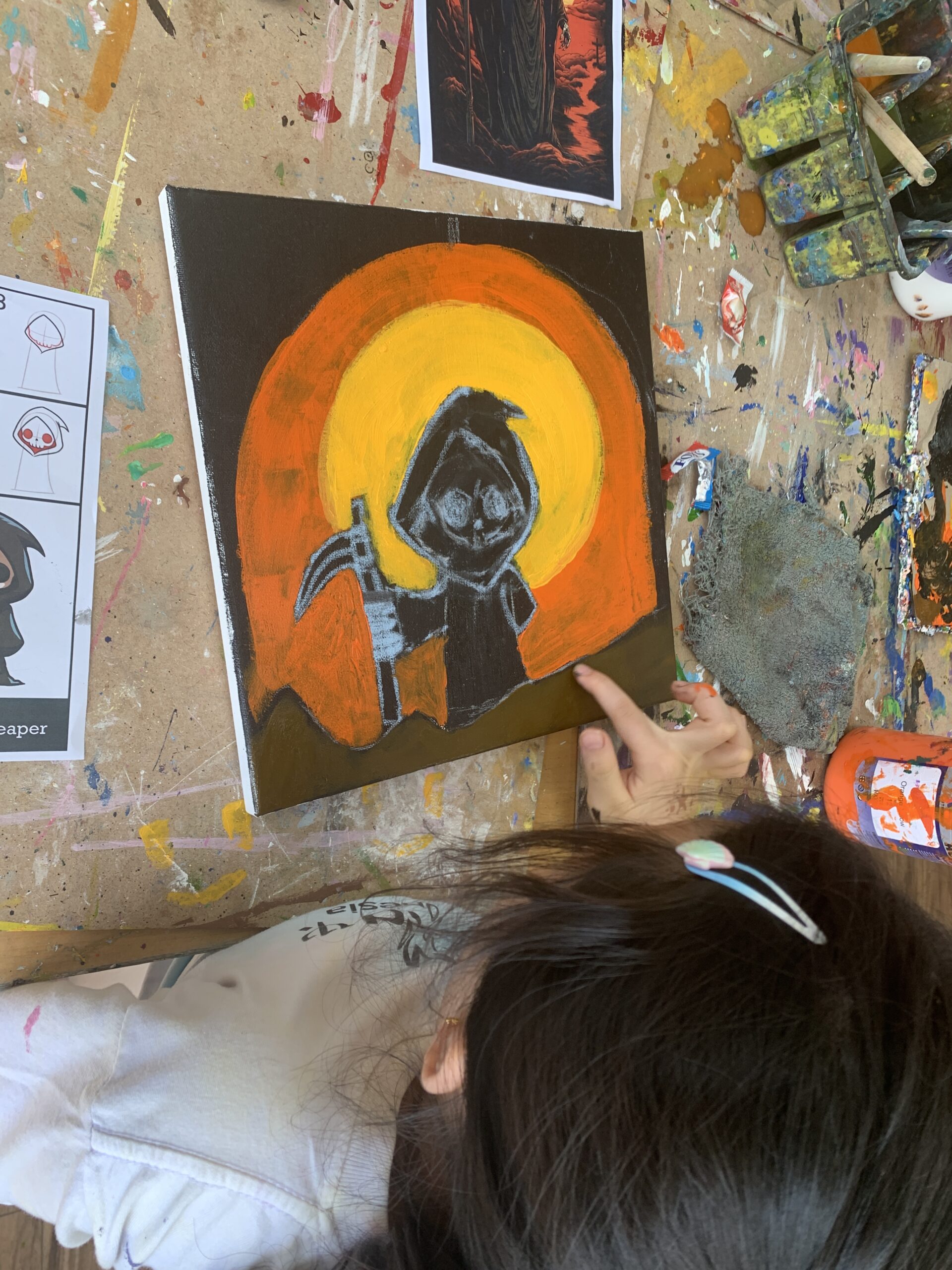 From Blank Canvas to Bold Creation: One-On-One Painting Lesson with a 10-Year-Old Artist